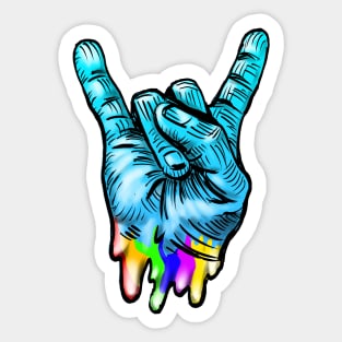 Devil Horn Rocker Hand Sticker